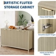 thumbnail image 3 of 55" Sideboard Buffets Cabinet Modern Accent Storage Cabinet with 4 Fluted Doors and Adjustable Shelves Wood Credenza Buffet Sideboards, Console Table for Kitchen Dining Living Room Entryway, 3 of 8