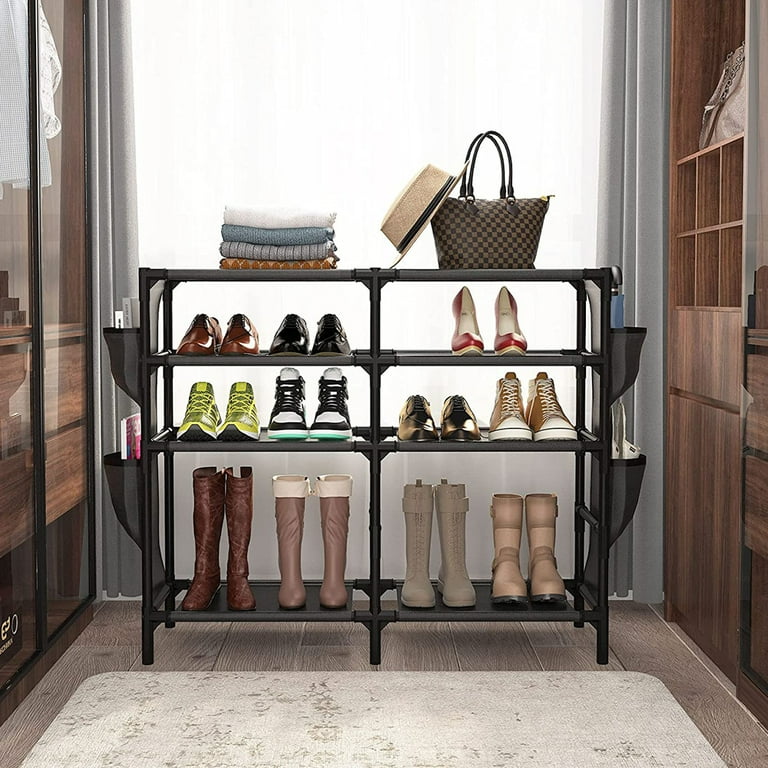 Techvida Shoe Rack 5 Tier Shoe Organizer for Closet and Boots for Entryway Closet and Bedroom Black