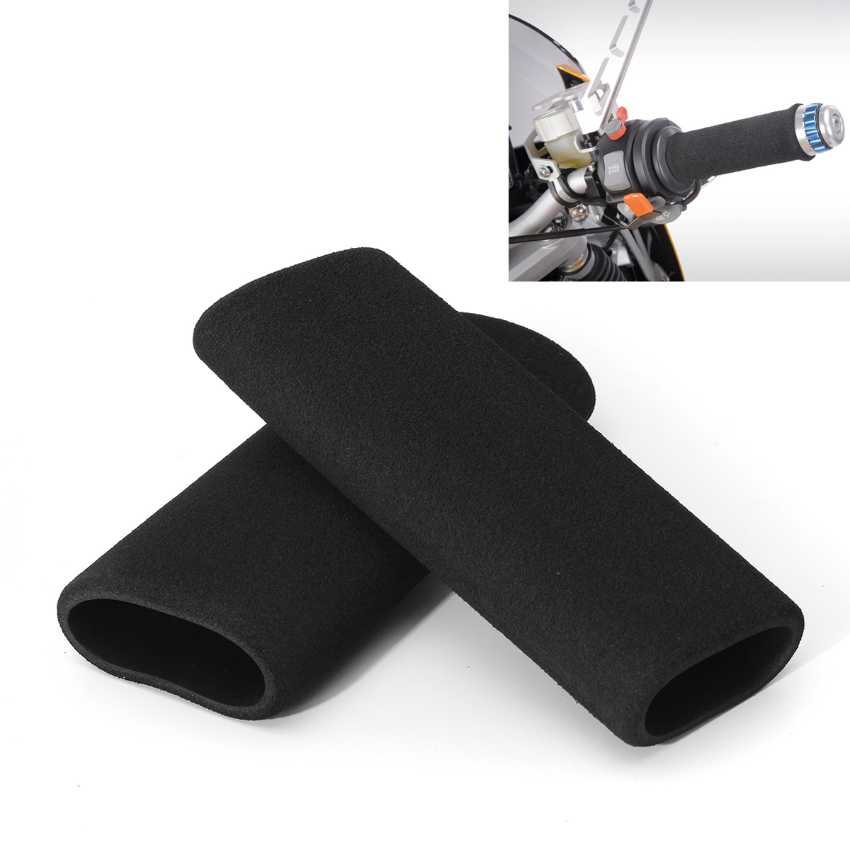 One Pair Comfort Motorbike Handlebar Grip Cover Motorcycle Slipon Foam