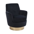 thumbnail image 2 of Furvclv Swivel Barrel Chair, Modern 360 Degree Swivel Accent Chairs Armchair, Round Barrel Chairs With Gold Stainless Steel Base, Reading Chairs For Living Room Bedroom, 2 of 9