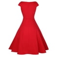 thumbnail image 6 of Tiqkatyck Spring Dresses for Women 2024, Women's Short Sleeve Elegant A-Line Party Wedding Guest Swing Dress, Summer Dresses for Women 2024 Red, 6 of 7