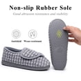 thumbnail image 3 of Women's Memory Foam Adjustable Slippers with Plaid Upper Hook & Loop Closure Comfortable House Shoes Closed Toe, Gray 8, 3 of 6
