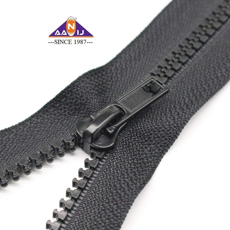Aanij® Sport Separating Zipper 24 Inch Color Black Coats, Jacket Zipper  Black Molded Plastic Zippers (Pack Of 5) 