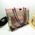 thumbnail image 2 of Conjunto de dos bolsos para mujer, niña, transparente, con cadena, bandolera, bolso de mano, buena seguridad, bolsos de mensajero cruzados de PU Speravity  BB5465-04, 2 of 2