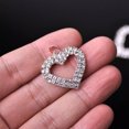thumbnail image 2 of U8MO 5pcs Heart Shape 30mm Silver Plated Crystal Rhinestones Metal For Jewelry Making, 2 of 4