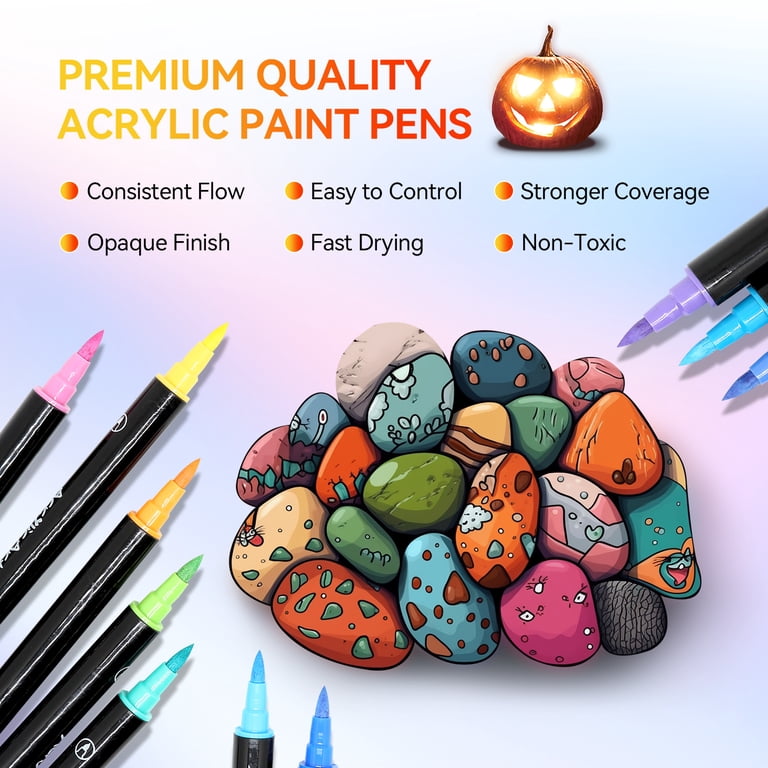 ASOVNXF 24 Colors Dual Tip Acrylic Paint Markers photo 4