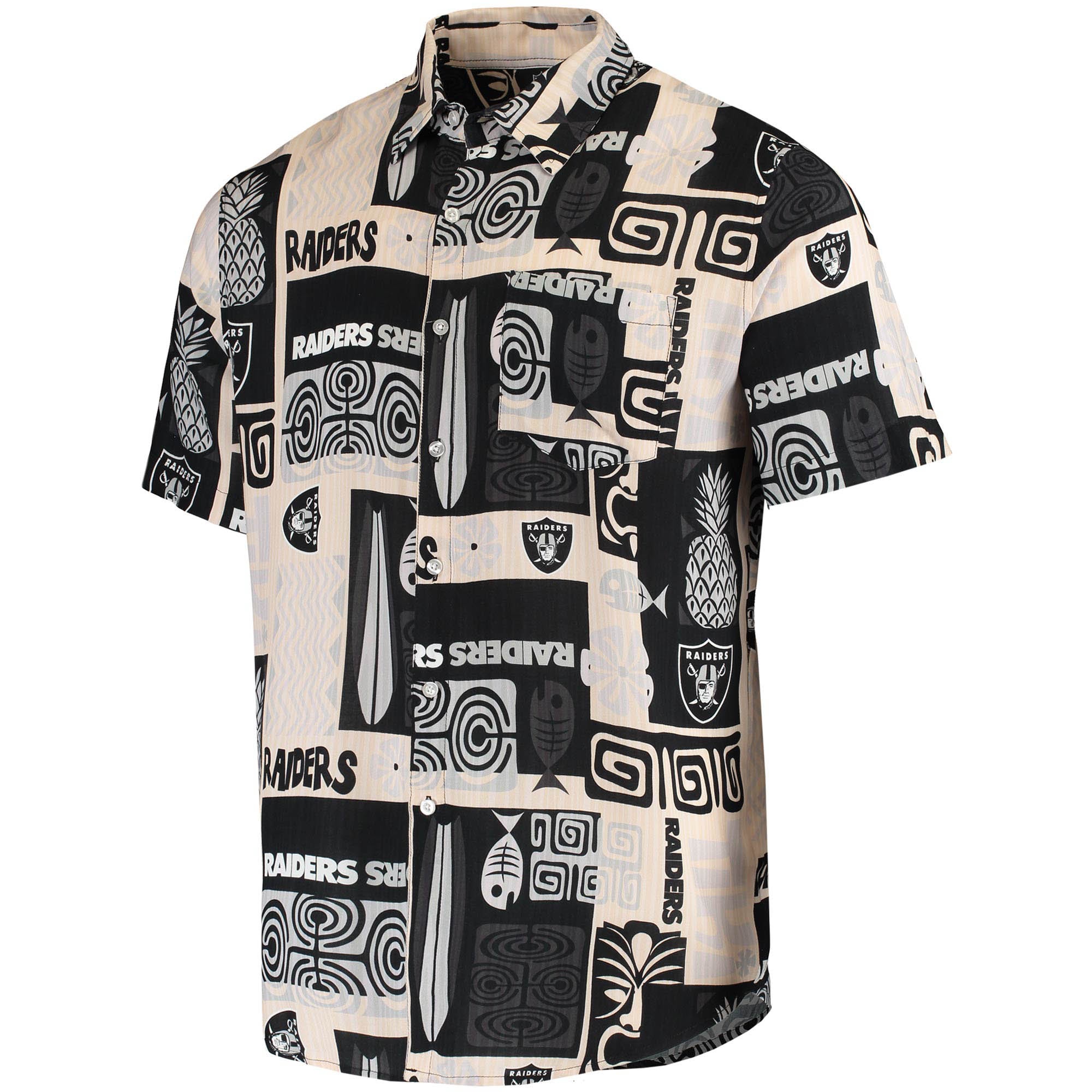 Las Vegas Raiders Tiki Floral Button-Up 