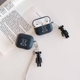 thumbnail image 2 of Airpod 3 Frosted Case, 2021 with Keychain Cute Cartoon Design Shockproof Skin Protection Accessories . (Matte Black Bear), 2 of 4