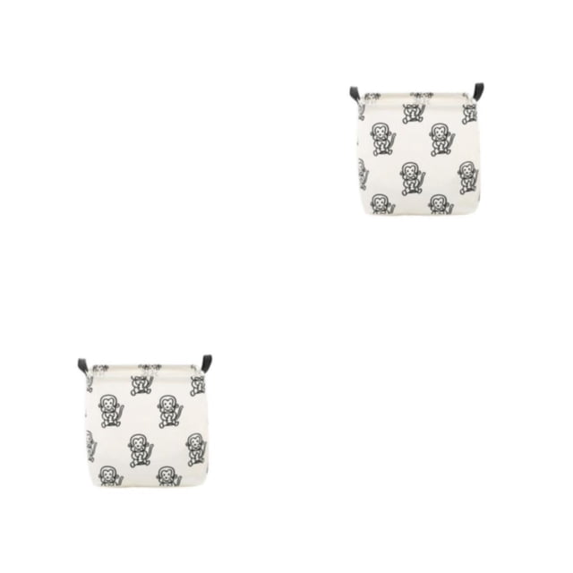 Bearachild Estuche de almacenamiento para cesta de lavandería, caja para artículos diversos, multiusos, resistente al agua, mano de obra fina Patrón de mono 2 2piezas