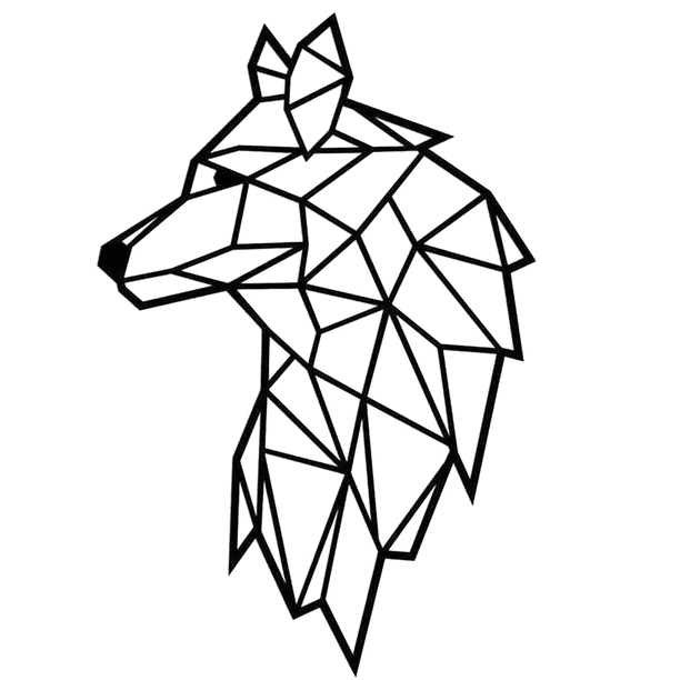Cuadro Decorativo de Metal con Diseño lobo Chico