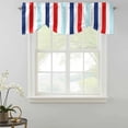 thumbnail image 5 of Tie Up Valance for Windows Navy Blue Red Stripes Curtains Valances Rod Pocket Valance Window Treatments Lines Striped Balloon Curtains for Kitchen Living Room Bedroom Bathroom Decor 54x18 Inch, 5 of 9