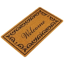 KFFKFF Durable Door Mat for Outdoor Entry, 29.5" x 17" All-Weather Faux Coir Mat with Non-Slip Backing, Low-Profile Design, Easy-to-Clean Welcome Mat for Garage, Patio, and Backyard
