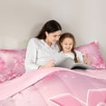 thumbnail image 4 of Feelyou Bowknot Initial X Comforter Set 7pcs, Glitter Diamond Stars Full Bedding Set, 4 of 8