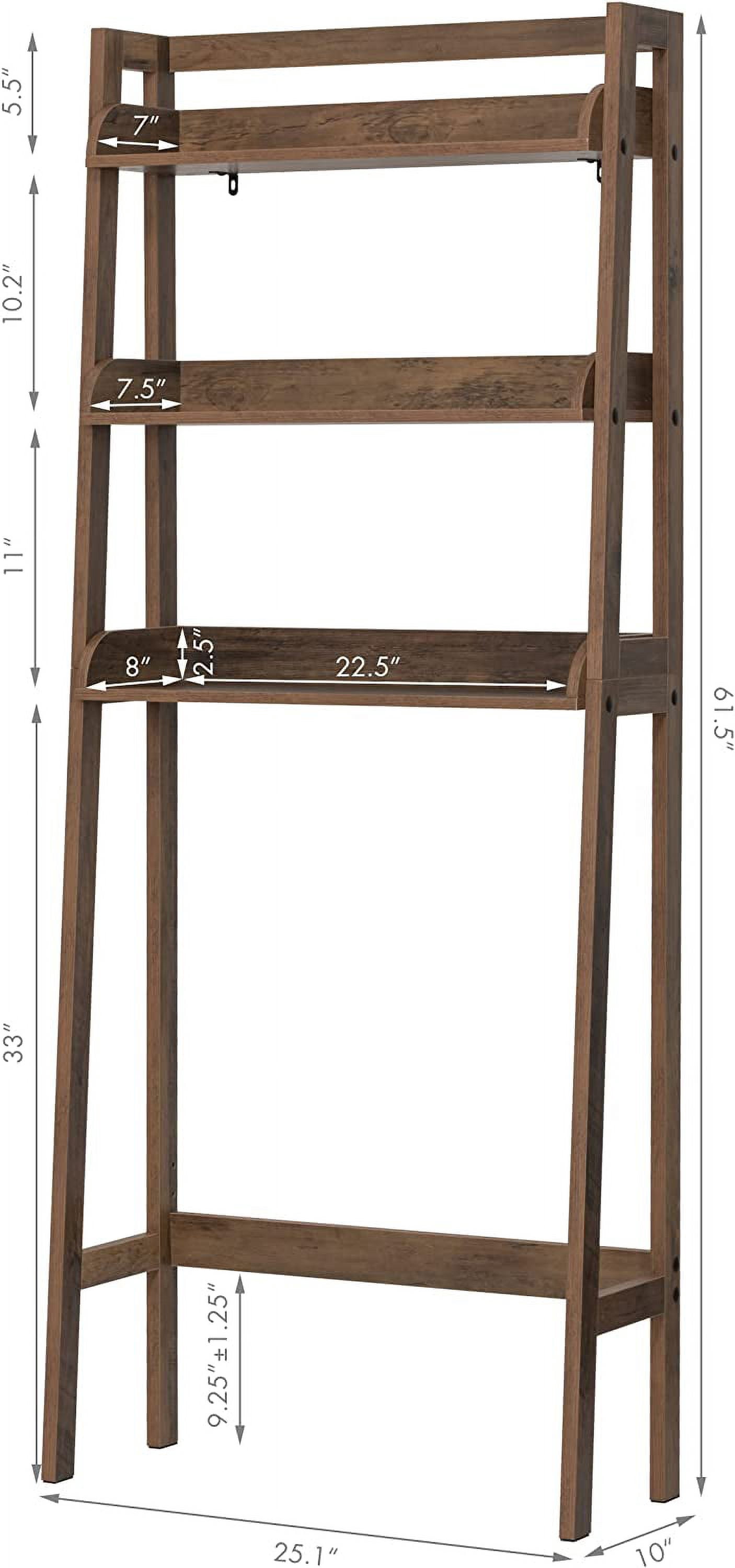 UTEX 3-Shelf Bathroom Organizer Over The Toilet, Bathroom Space saver, Bathroom Shelf, Wood Grain