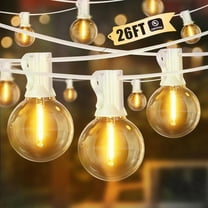 26 Feet LED Outdoor String Lights with 12 1 Shatterproof G40 Edison Bulbs, Connectable and Weatherproof Strand, Commercial Grade Patio Lights for Backyard Decorative, Warm White