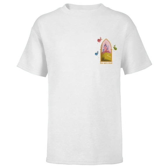 Disney Princess Sleeping Beauty Castle Once Upon a Dream - Short Sleeve T-Shirt for Kids - Customized-White