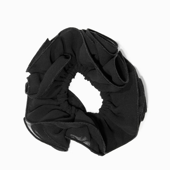 Claire's Black Sheer Rose Scrunchie for All Ages