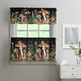 thumbnail image 2 of Night Mushroom Butterfly 3-Piece Kitchen Curtains Set Kitchen Curtains Sets with Valance for Windows Rod Pocket Machine Washable Kitchen Decor Decorations (54"x18"+2x27.5"x24"), 2 of 6