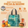 thumbnail image 5 of Blue and Gold Marble Pattern Insulated Lunch Bag for Women Men, Large Portable Soft Cooler Tote, Thermal Food Storage Bag with Pearl Cotton, 8.66L, 8.75"x5.75"x9.5", 5 of 6