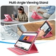 thumbnail image 4 of Fintie 360 Degree Rotating Case for iPad A16 11th Generation 11" (2025) & iPad 10th Gen 10.9" (2022), Clear Stand Cover with Pencil Holder, Pink, 4 of 9