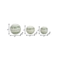 thumbnail image 3 of Modern Ceramic Orbs Sculpture Figurine for Home and Bathroom Decor - Decorative Ornaments for Office and Room Decor - Accent for Living Room, Shelf and Coffee Table - Set of 3, 6", 5", 4", Green, 3 of 14