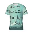 thumbnail image 3 of Yiaed Not All Those Who Wander Are Lost1 Print Mens Short Sleeve Tight Fit T-Shirt, Crewneck Casual Tee-Large, 3 of 5