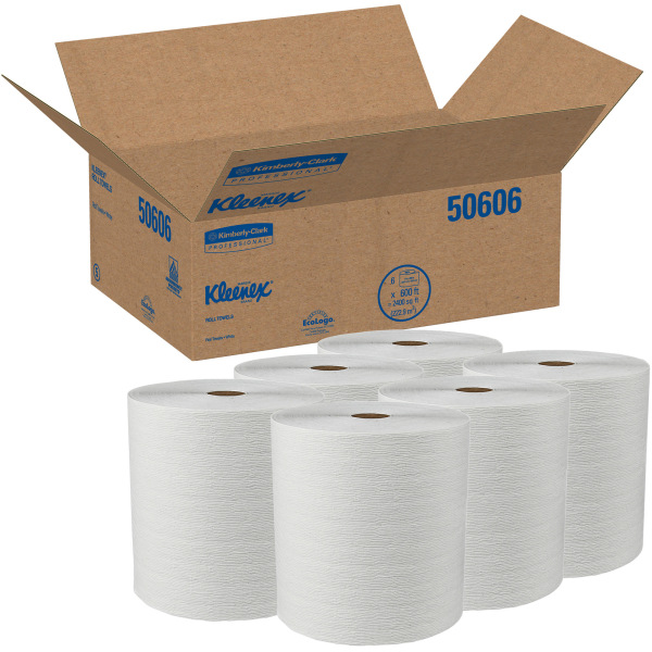 Kleenex® Professional™ 50 Recycled 1Ply Roll Towels, 8" x 600', White
