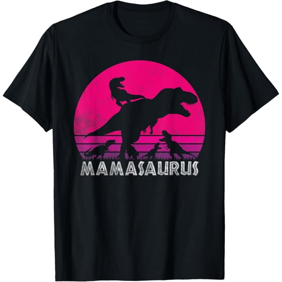 Vintage Retro Mamasaurus Sunset Mother'S Day Tyrannosaurus Rex Mom Dinosaur T-Shirt