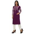 thumbnail image 4 of Maple Clothing Plus Size Indian Kurtas for Women Long Kurti Tunic Tops (Purple, 6XL), 4 of 6