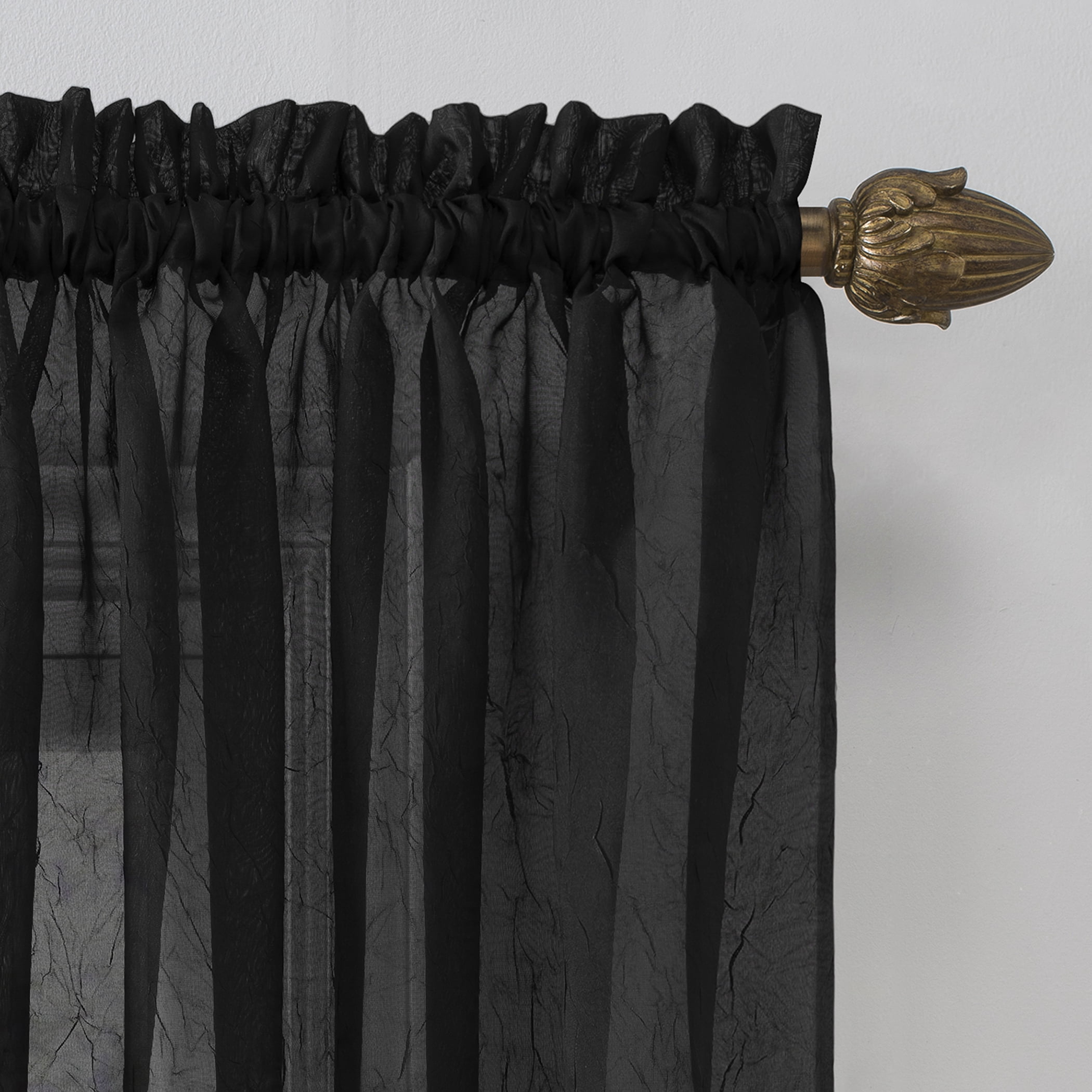 No. 918 Solid Print Rod Pocket Sheer Curtain Panel, 51" x 84.0" 2 Panels