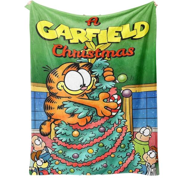 Manta SANMU de franela suave para árbol de Navidad Garfield, 300 g