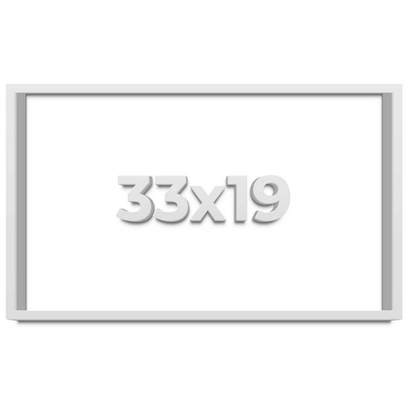 33x19 Shadow Box Frame White | 2 Inches Deep Real Wood Contemporary Shadowbox Display Frame | UV