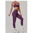 thumbnail image 3 of SKQIT Workout Sets for Women 2 Piece Twist Back Adjustable Straps Sports Bra High Waist Leggings Yoga Outfits Set, 3 of 7