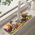 thumbnail image 2 of Farmyard Rooster Faucet Mats for Kitchen Sink Splash Guard & Drying Mat 14.96*5.51inch（38*14cm) - Quick-Dry, Non-Slip Natural Rubber,  Fit for Kitchen & Bathroom Sinks, Ideal Housewarming Gift, 2 of 8