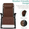 thumbnail image 5 of HYJY Oversized Zero Gravity Chair, Folding Outdoor Patio Recliner, XL Anti Gravity Lounger w/Removable Cushion, Cup Holder, Side Tray, 350lb Capacity - Woodland Brown, 5 of 9