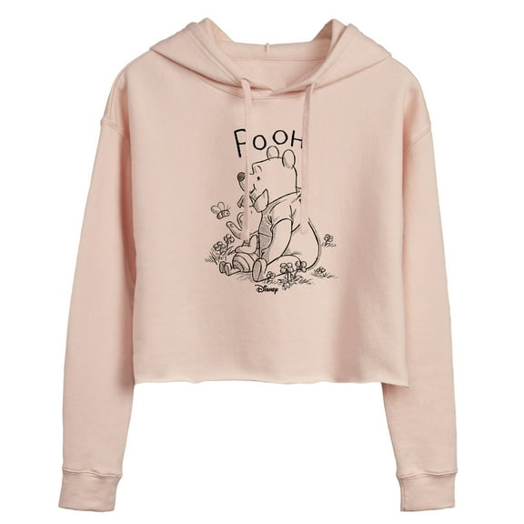 Disney - Pooh And Piglet - Juniors Cropped Pullover Hoodie