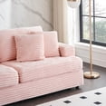 thumbnail image 4 of 79.3" Loveseat Sofa Couch, 2 Seater Corduroy Sofa with Double Cushions & 4 Pillows, Cloud Couch for Living Room Apartment, Pink, 4 of 9