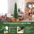 thumbnail image 6 of Costway 6 FT Pencil Christmas Tree with 392 Memory Wire Branch Tips 140 LED Lights for Home, 6 of 10