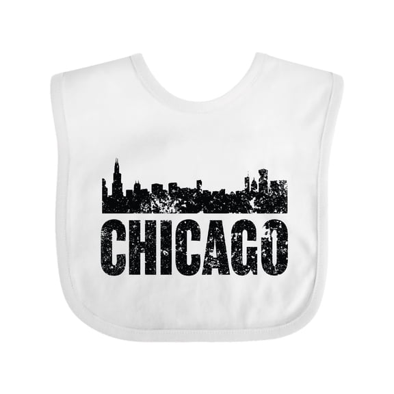 Inktastic Chicago Skyline Grunge Boys or Girls Baby Bib