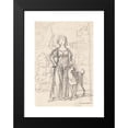 thumbnail image 2 of Jens Juel 13x18 Black Modern Framed Museum Art Print Titled - Composition of Composition of a Portrait of a Young Girl with Right Hand in Side and Left Arm Around the Neck of Her Dog, Standi, 2 of 5