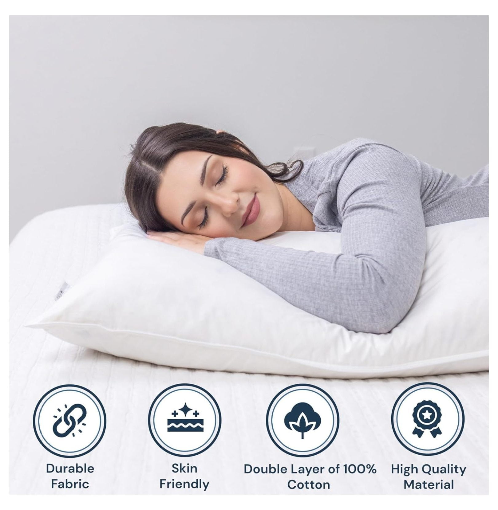 White Body Pillow XYT 20x72-Inch Goose Down For Bedroom Sleeping Full Body Support
