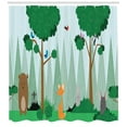 thumbnail image 3 of Ambesonne Forest Friends Shower Curtain, Woods Cartoon, 69"Wx84"L, Multicolor, 3 of 3
