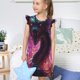 thumbnail image 4 of Fotbe Neon Futuristic Dragon Vestido de Dormir para Niñas de 3 a 10 Años, Mangas Cortas, Estilo Princesa, Pijama Camisón con Mangas Voladas-X-Large, 4 of 6