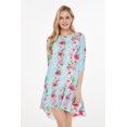 thumbnail image 4 of Hawaiian Manches 3/4 Sirène Tunique Robe XL Rose Turquoise Hibiscus Vigne des Femmes, 4 of 5