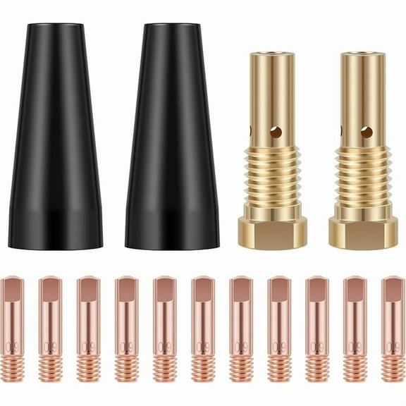 15Pcs MIG Welding Kit 0.8/0.9mm Brass Welding Tips Replacement Welder Accessories Compatible with Weld 261308 306,1 set * MIG Welding Kit,As Shown