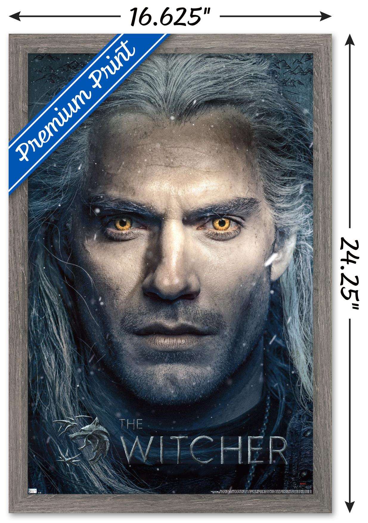Netflix The Witcher - Closeup Wall Poster, 14.725" x 22.375", Framed