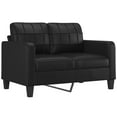 thumbnail image 5 of vidaXL Sofa Loveseat Couch Sofa Settee with Throw Pillows Black Faux Leather, 5 of 19
