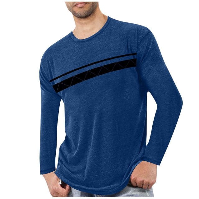 Amzcrzy - Sudadera Deportiva Para Hombre, Diseño De Pijama Estampado, Manga Larga, Cuello Redondo, Color Azul Oscuro, Talla L