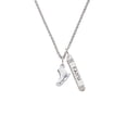 thumbnail image 2 of Delight Jewelry Silvertone 3-D White Ice Skate Silvertone Believe Faith Prayer Hope Bar Charm Necklace, 23", 2 of 4