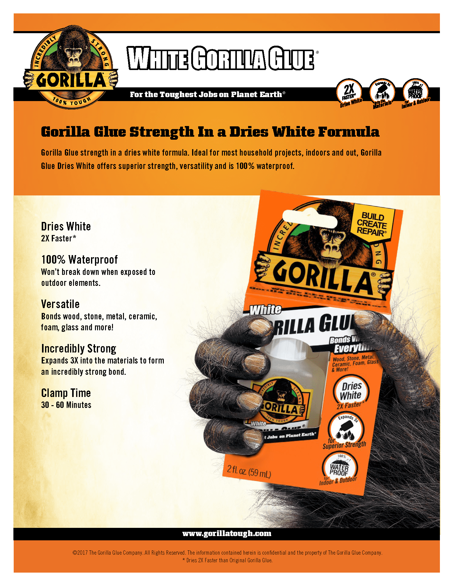 Gorilla Wood Glue 2 Oz. (White) - Glue & Adhesives - Arlington